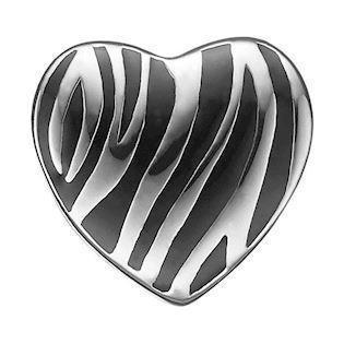 Urskiven.dk har dit  Hjerte med sort og sølv zebrastriber fra Christina Watches
